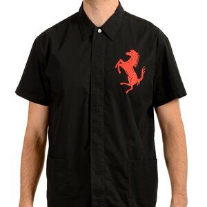 Scuderia Ferrari Men's "Stretch Caban" Logo Short Sleeve Casual Shirt